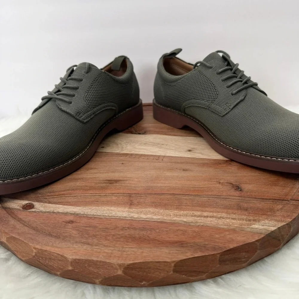 GH Bass Pasadena Knit Buck Mens 9.5M Army Green Oxford Shoes BAZ2B421 NIB